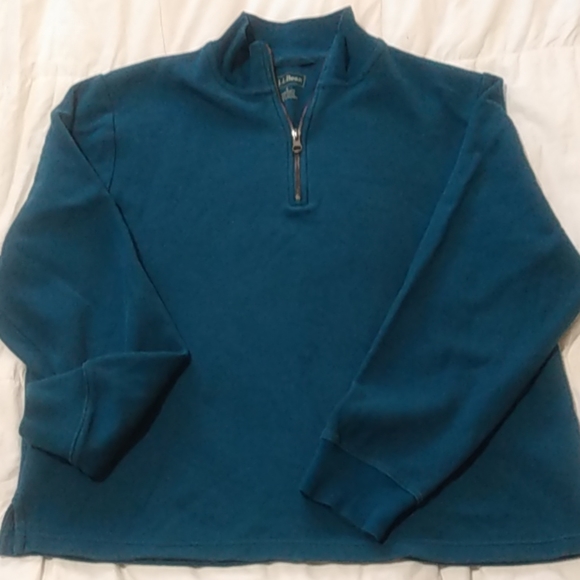 LL Bean L. sweatshirt blue pullover half zip large - Picture 3 of 6